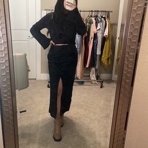 Leather Button Down Skirt